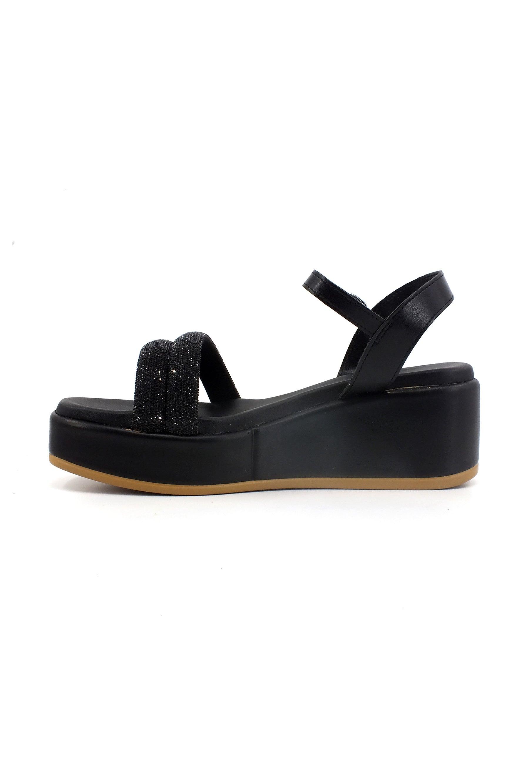 CAFENOIR Sandalo Zeppa Donna Nero HB9051 - Sandrini Calzature e Abbigliamento
