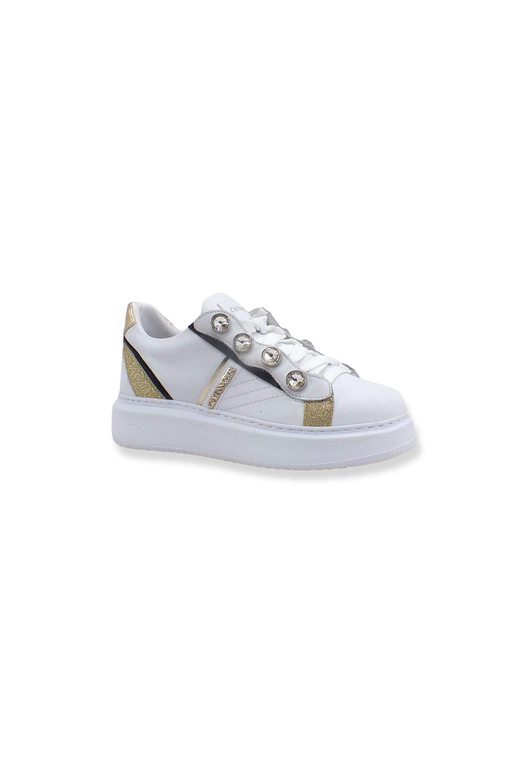 CAFENOIR Sneaker Glitter Perle Donna Bianco DE1620 - Sandrini Calzature e Abbigliamento