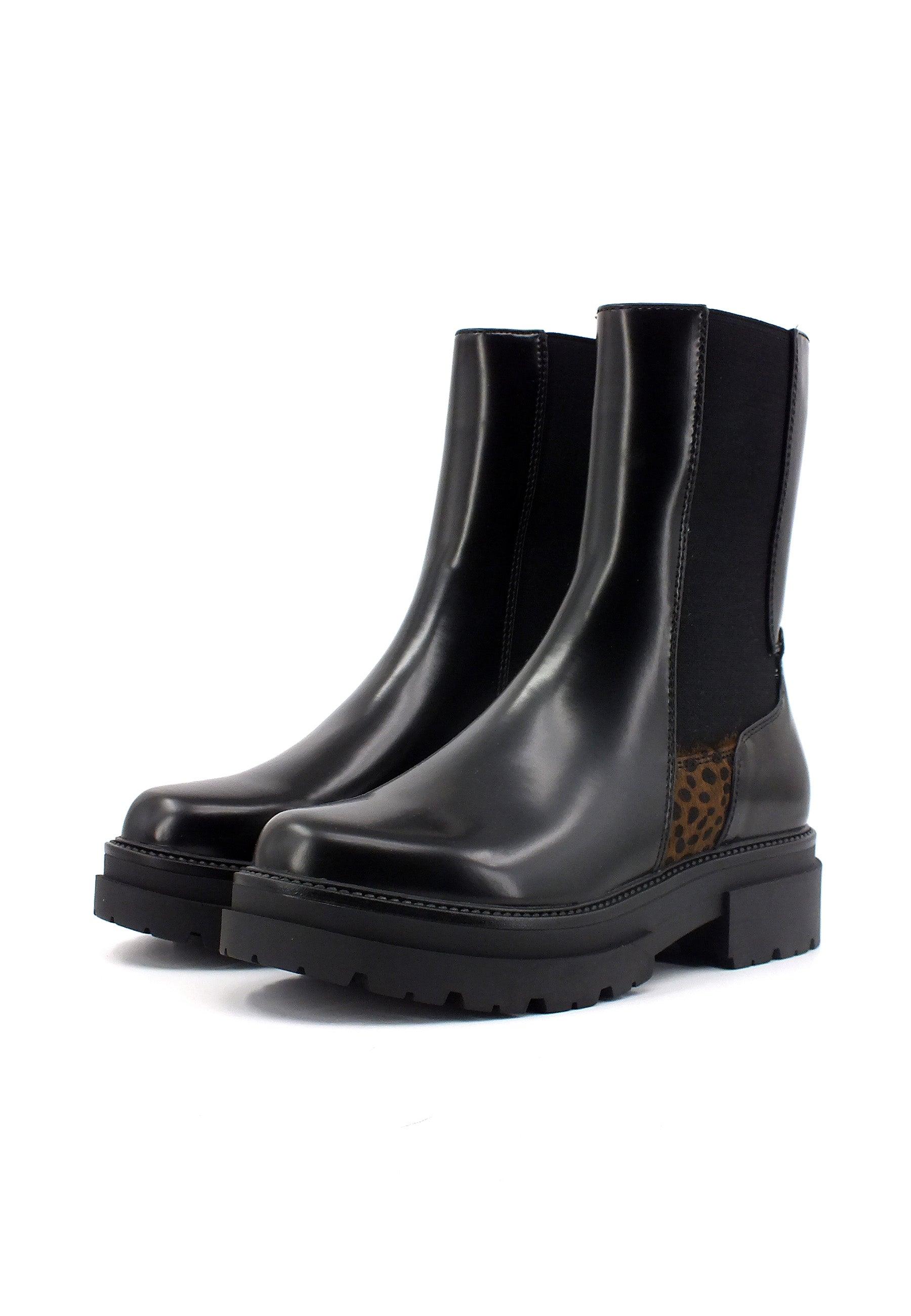 CAFENOIR Stivaletto Polacco Donna Leopard Nero EC9410 - Sandrini Calzature e Abbigliamento