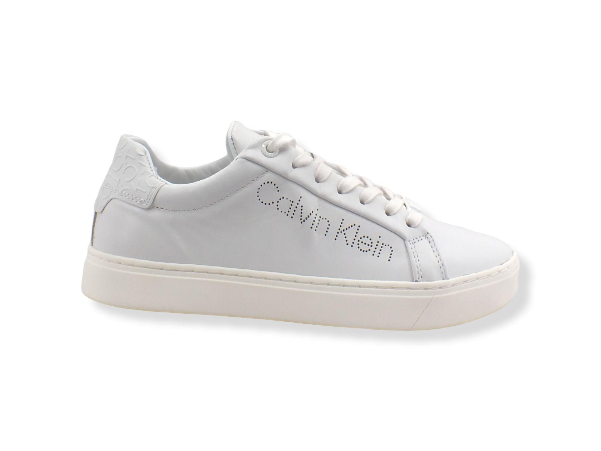 CALVIN KLEIN Gend Neut Lace Up Logo Sneaker Donna White HW0HW00768 - Sandrini Calzature e Abbigliamento