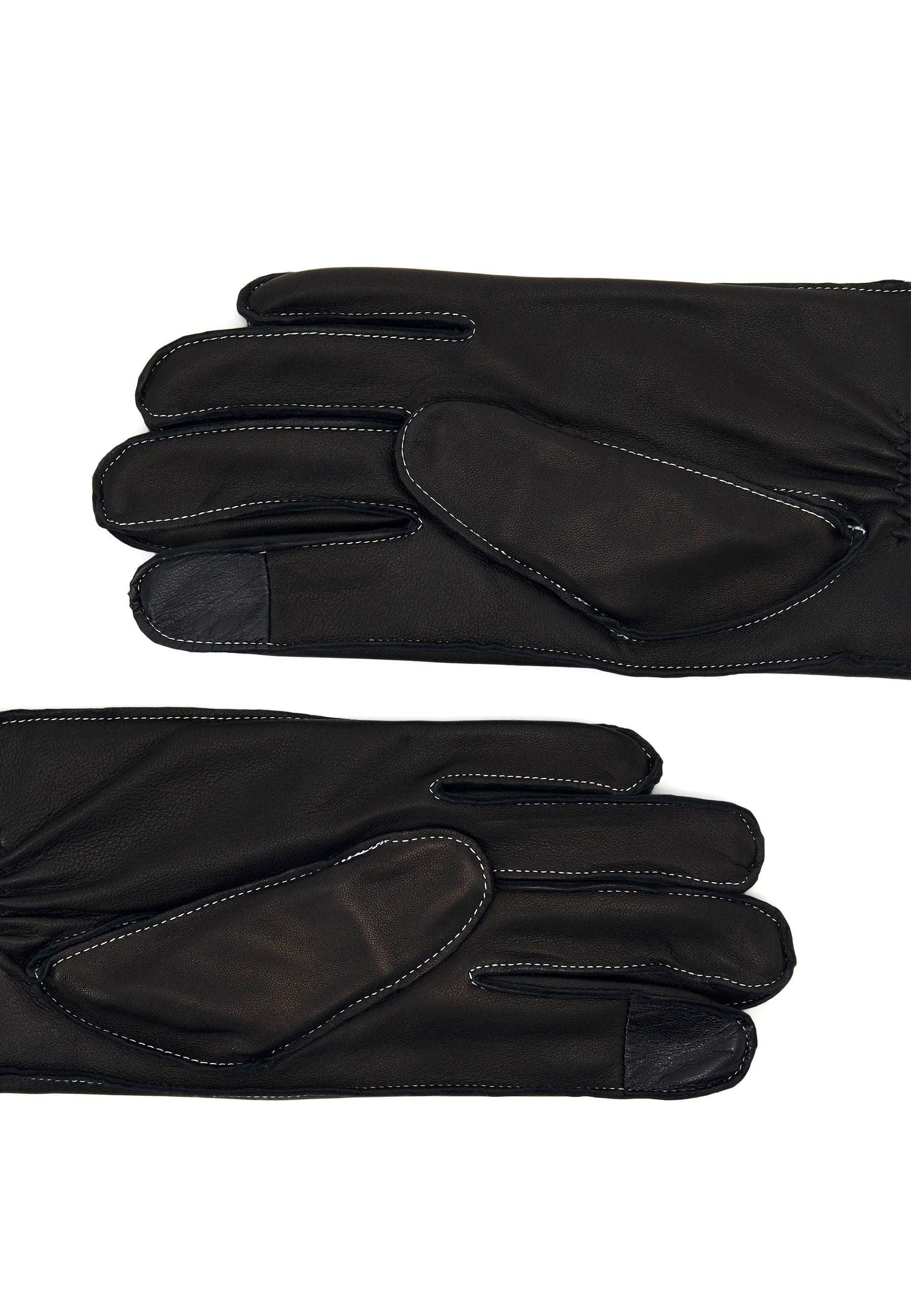 CALVIN KLEIN Guanti Stitched Pelle Uomo Black K50K509540 - Sandrini Calzature e Abbigliamento