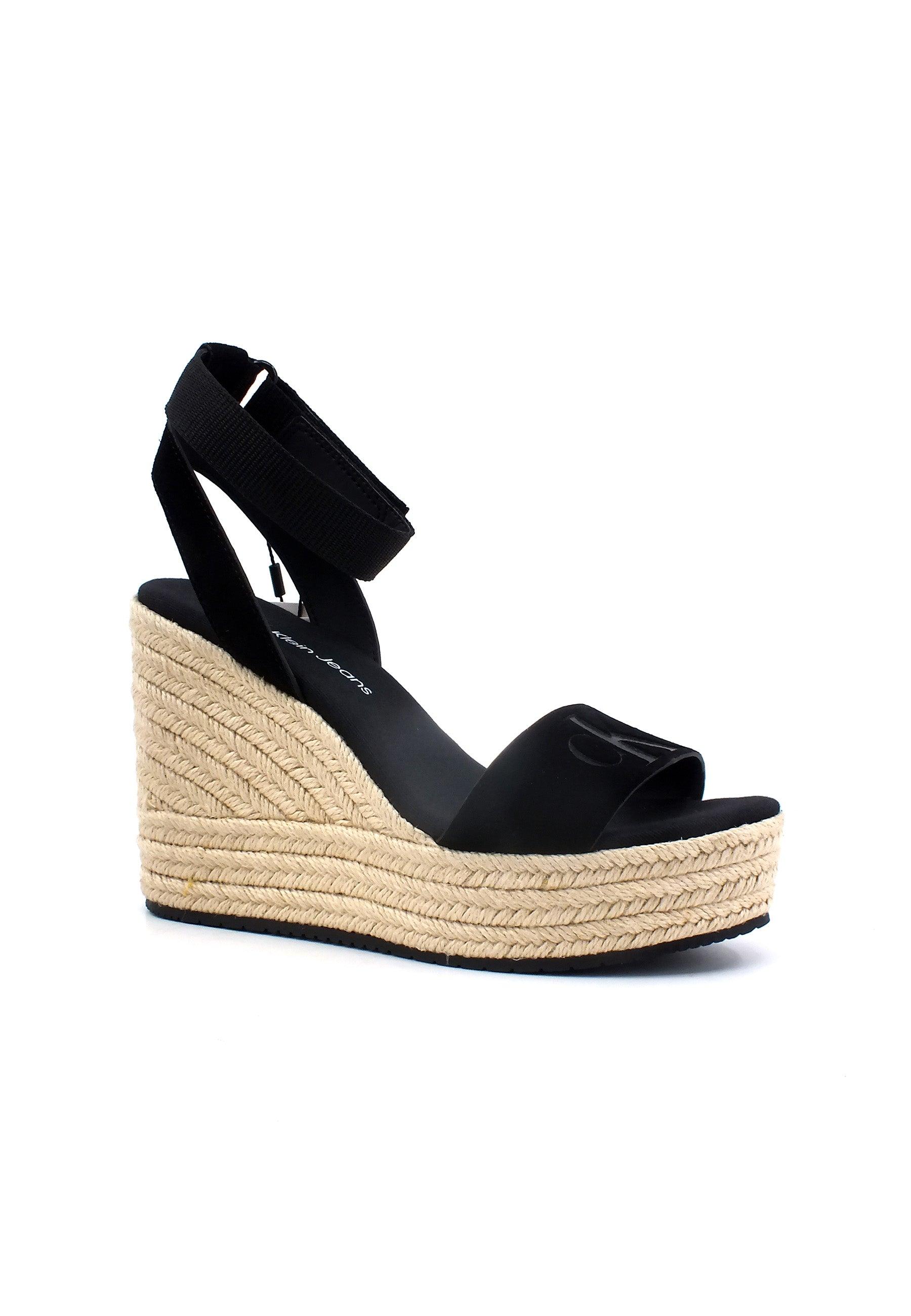 CALVIN KLEIN Sandalo Zeppa Donna Black YW0YW01026 - Sandrini Calzature e Abbigliamento