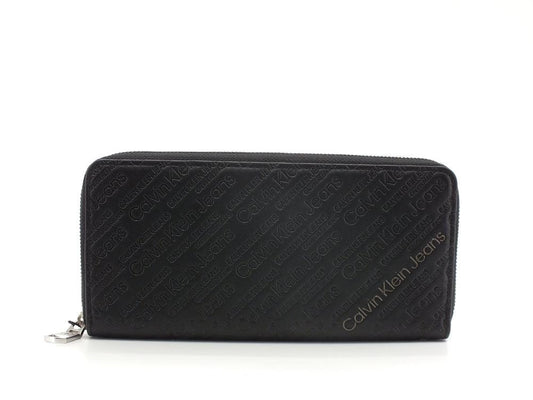 CALVIN KLEIN Sculpted Print Zip Portafoglio Black K60K608961 - Sandrini Calzature e Abbigliamento