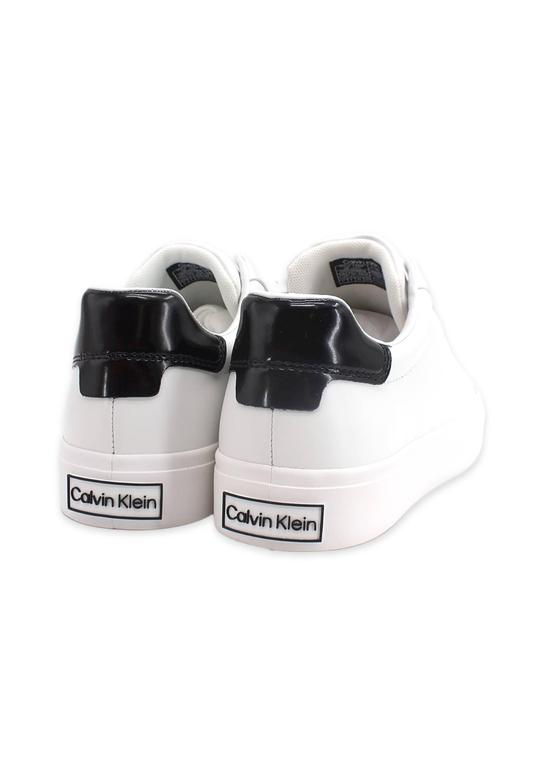 CALVIN KLEIN Vulc Lace Up Sneaker Donna White Black HW0HW00839 - Sandrini Calzature e Abbigliamento