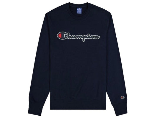 CHAMPION Felpa Girocollo Logo Navy 214720 - Sandrini Calzature e Abbigliamento