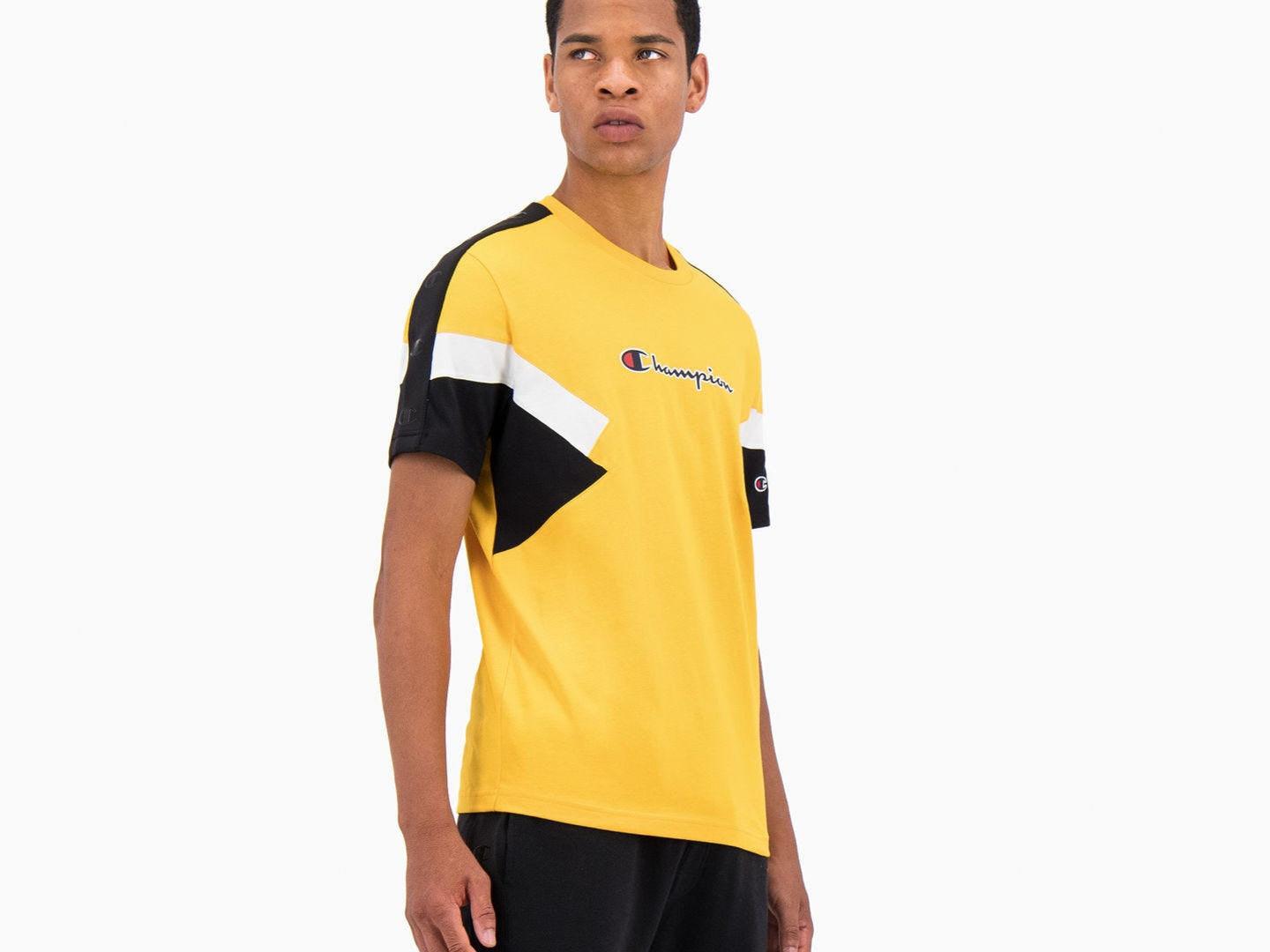 CHAMPION T-Shirt Logo Yellow White Black 214789 - Sandrini Calzature e Abbigliamento