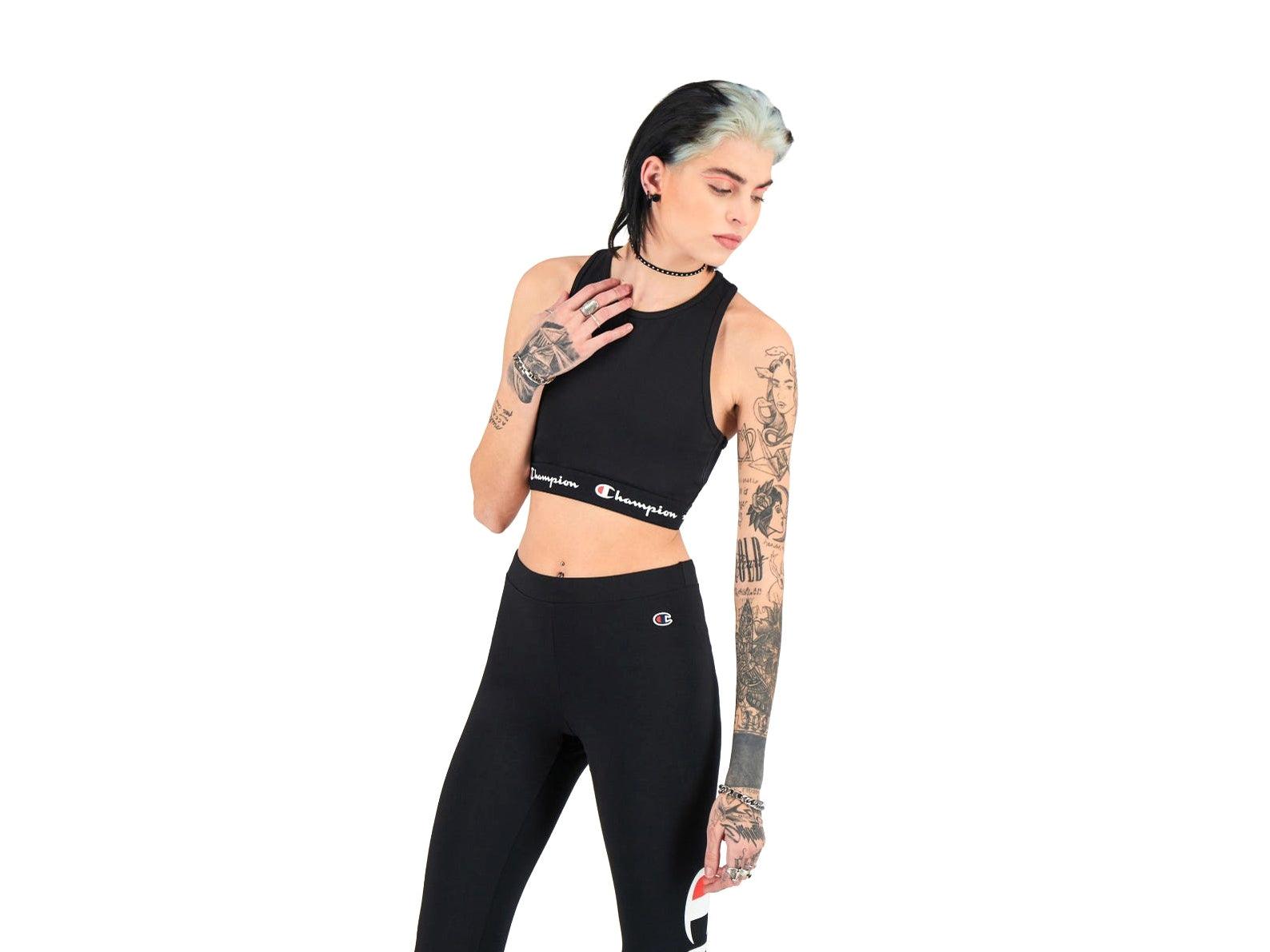 CHAMPION Top Corto Elastico Logo Nero Black 112856 - Sandrini Calzature e Abbigliamento