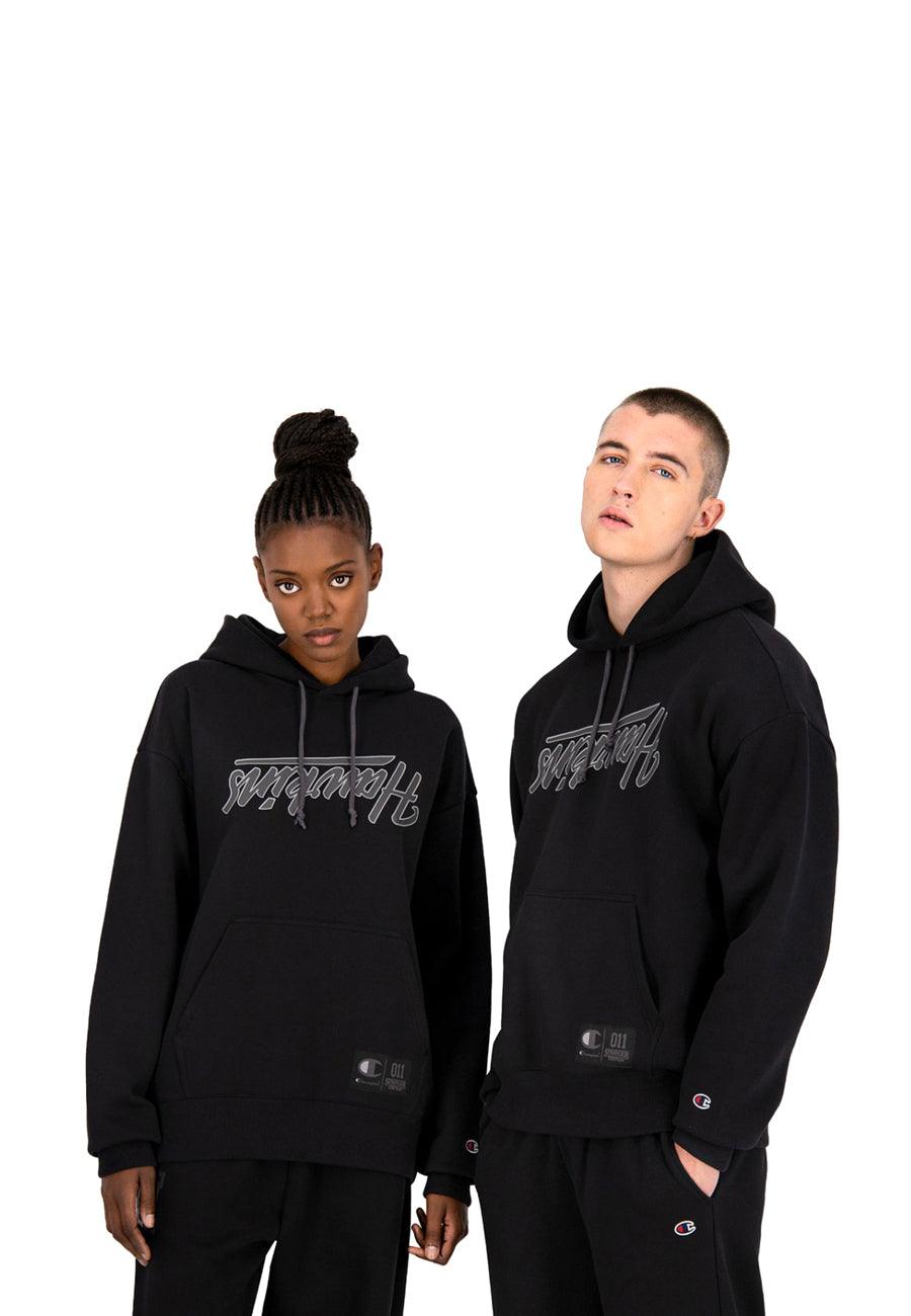 CHAMPION x STRANGER THINGS Felpa Cappuccio Unisex Hawkins Nero 217751 - Sandrini Calzature e Abbigliamento