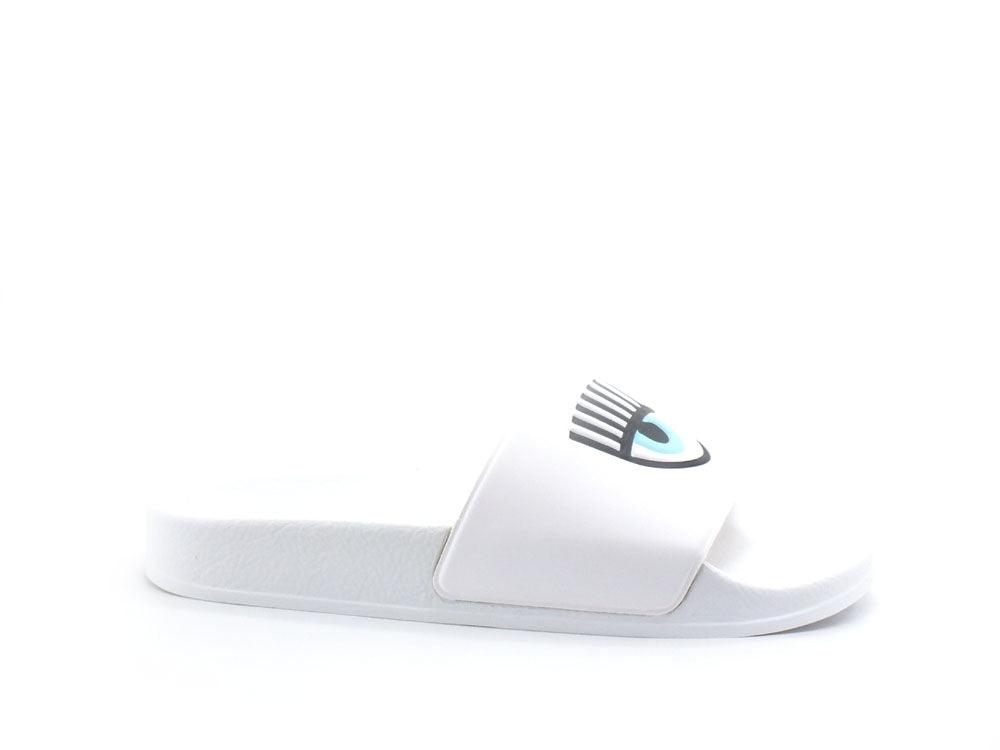 CHIARA FERRAGNI Ciabatta Slipper Eyelike Rubber Bianco White CF2955-009 - Sandrini Calzature e Abbigliamento