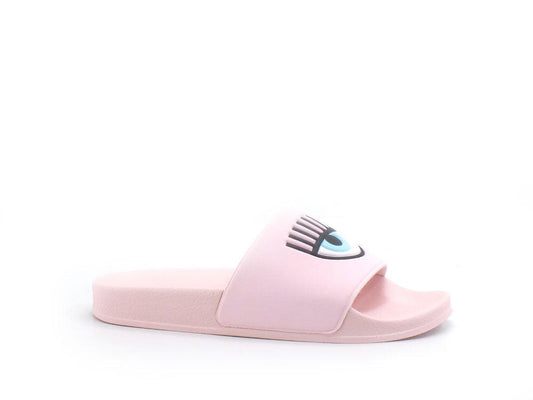CHIARA FERRAGNI Ciabatta Slipper Eyelike Rubber Rosa Pink CF2955-012 - Sandrini Calzature e Abbigliamento