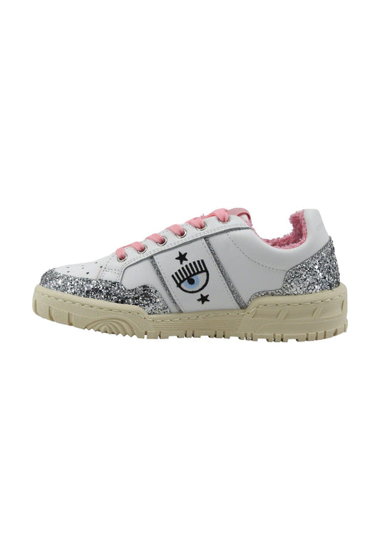 CHIARA FERRAGNI Sneaker Donna White Silver Pink CF3206-262 - Sandrini Calzature e Abbigliamento