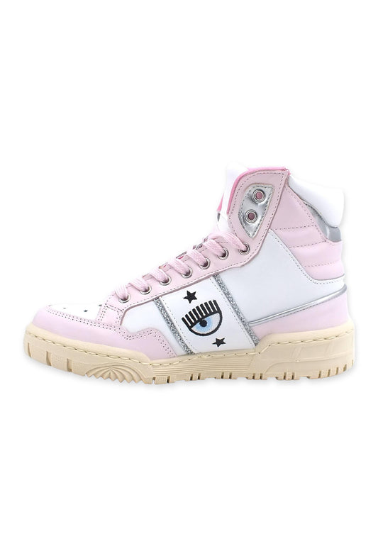 CHIARA FERRAGNI Sneaker High Donna White Light Pink CF3006-171 - Sandrini Calzature e Abbigliamento