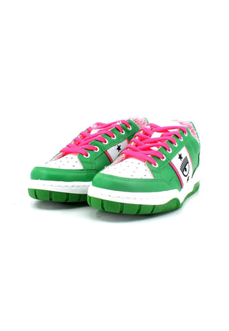 CHIARA FERRAGNI Sneaker Low Donna Green Pink Fluo CF3108-078 - Sandrini Calzature e Abbigliamento