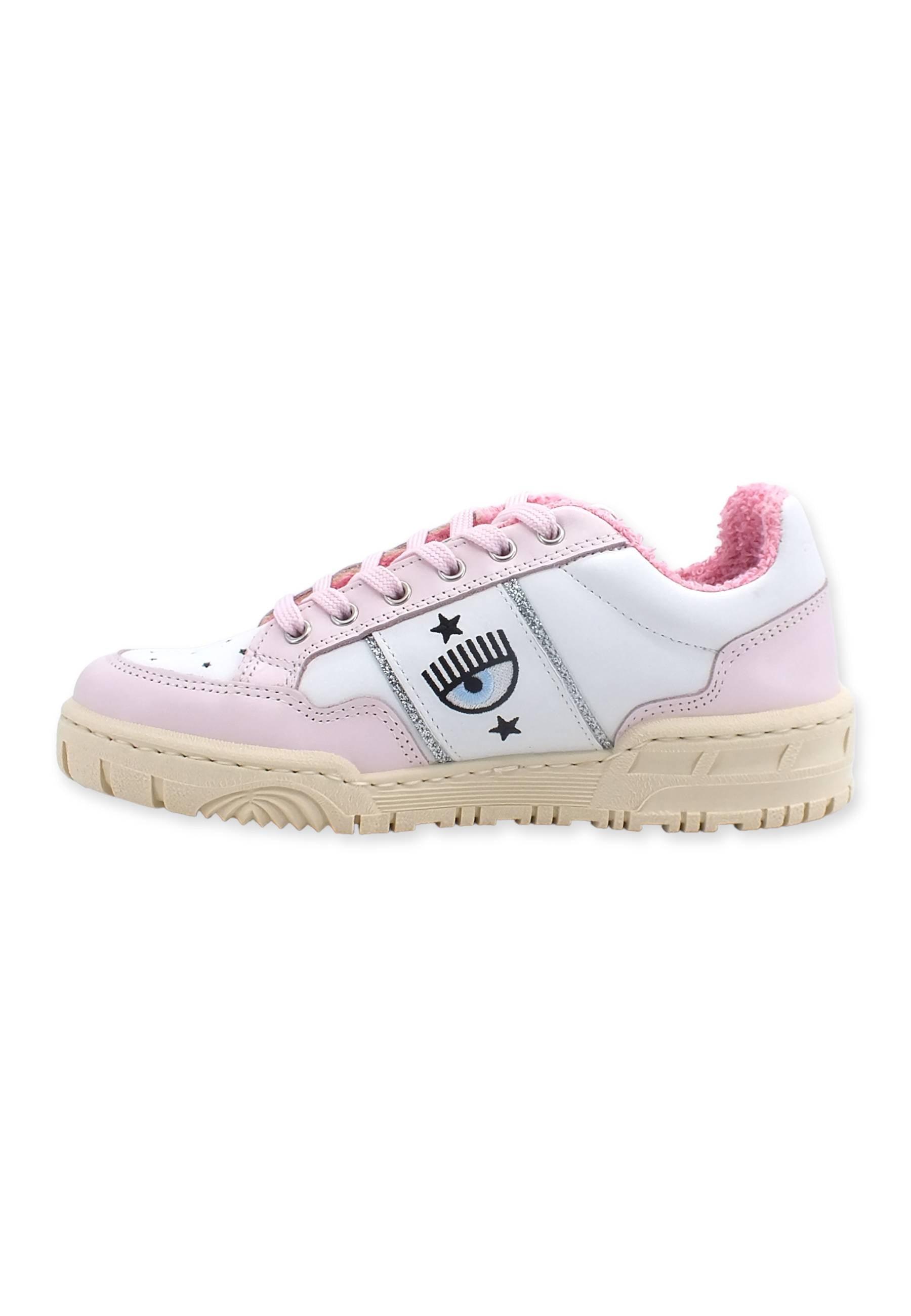 CHIARA FERRAGNI Sneaker Low Donna White Light Pink CF3003-171 - Sandrini Calzature e Abbigliamento