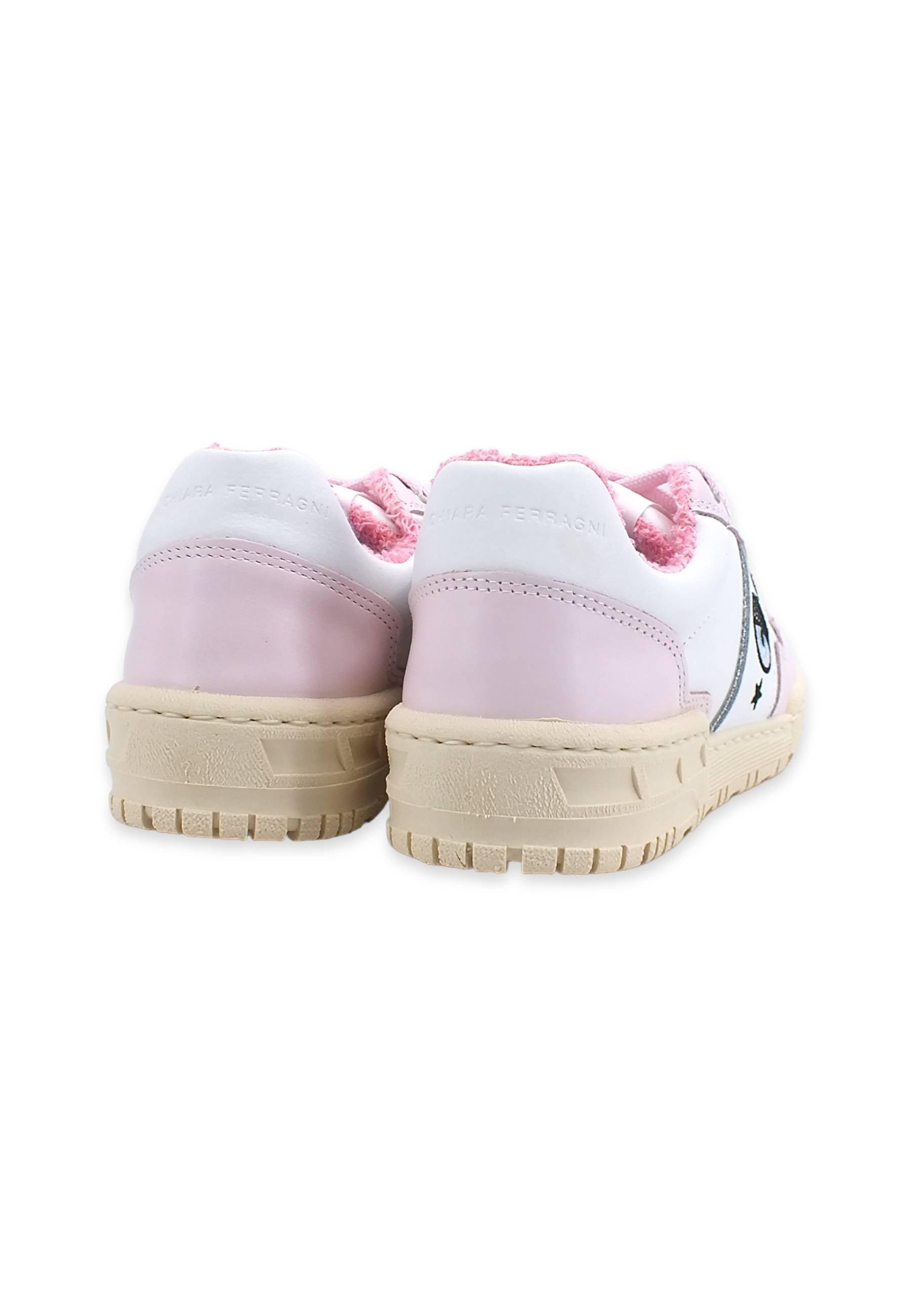 CHIARA FERRAGNI Sneaker Low Donna White Light Pink CF3003-171 - Sandrini Calzature e Abbigliamento