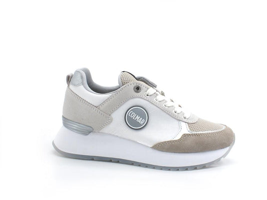 COLMAR High Outsole Sneaker Suede White Beige TRAVISPRIME165 - Sandrini Calzature e Abbigliamento