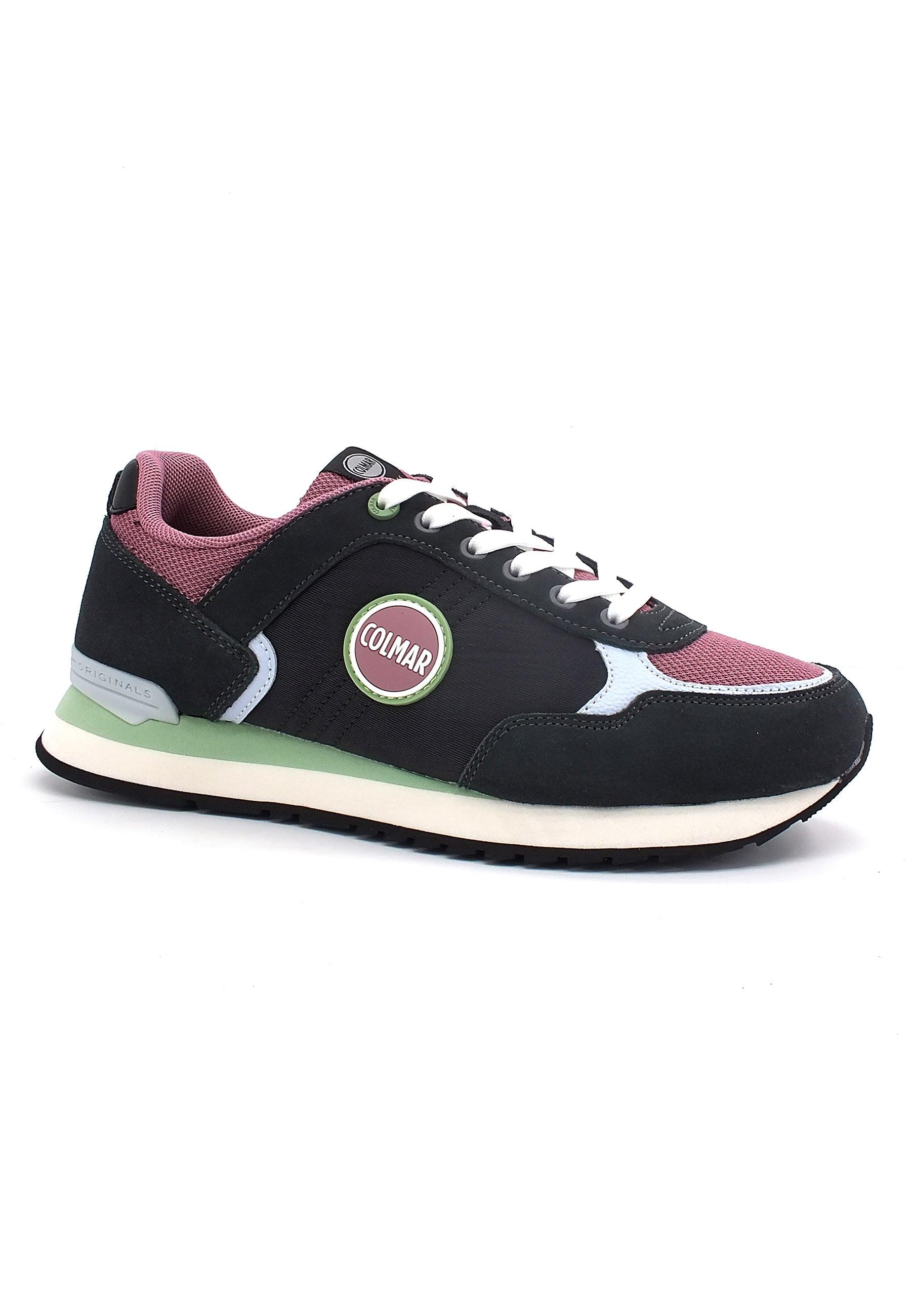 COLMAR Sneaker Donna Nero Anthracite Dusty Rose Sage Green TRAVIS BLOCK - Sandrini Calzature e Abbigliamento