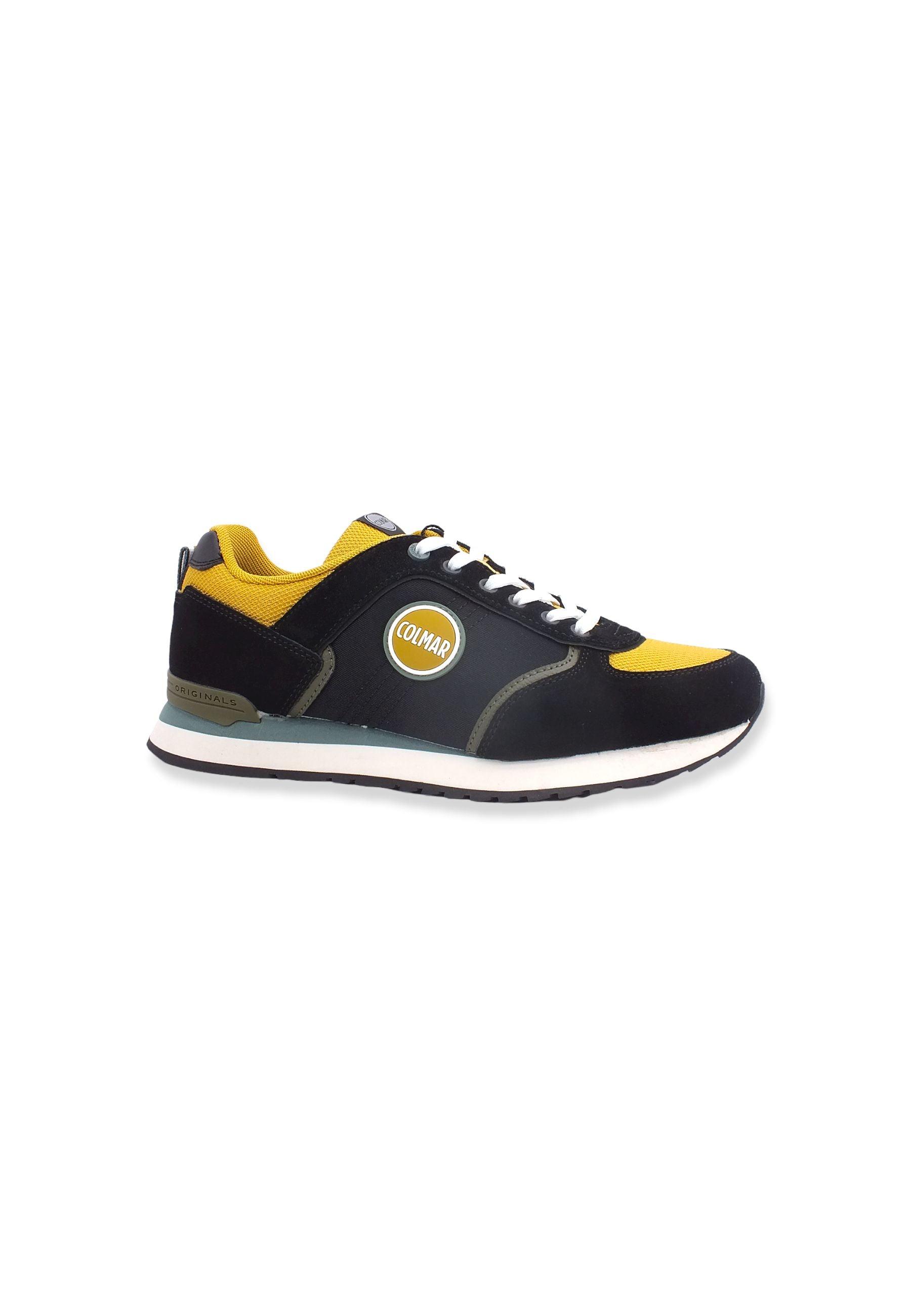 COLMAR Sneaker Running Uomo Black Ochre Sage Green TRAVIS BLOCK - Sandrini Calzature e Abbigliamento