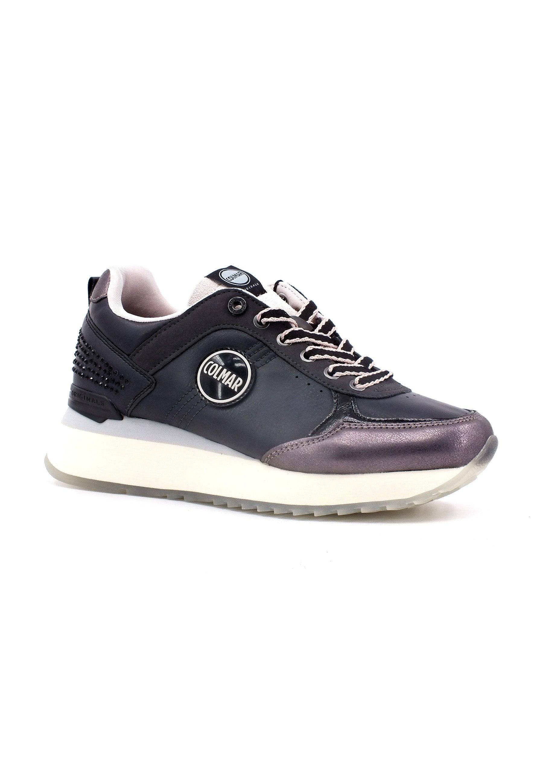 COLMAR Sneaker Strass Donna Black Grey Lilac TRAVIS-STUD - Sandrini Calzature e Abbigliamento
