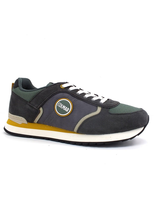 COLMAR Sneaker Uomo Gray Sage Green Ochre TRAVIS BLOCK - Sandrini Calzature e Abbigliamento