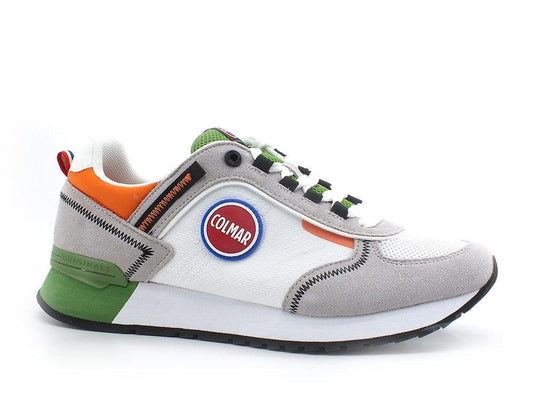 COLMAR Travis Sport Colors 028 Sneaker White Green Orange - Sandrini Calzature e Abbigliamento