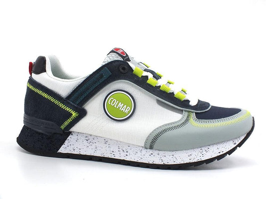 COLMAR Travis Sport Jockey 040 Sneaker White Indigo Lime - Sandrini Calzature e Abbigliamento