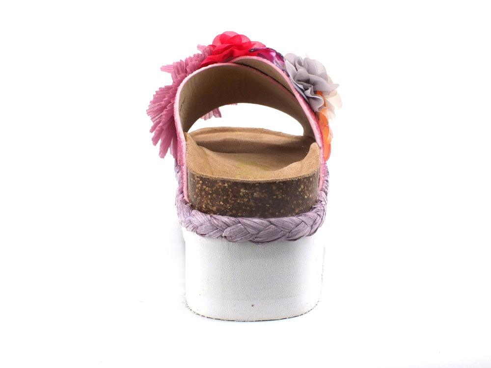COLORS OF CALIFORNA Ciabatta Platform Glitter Fiore Rosa Lilla - Sandrini Calzature e Abbigliamento