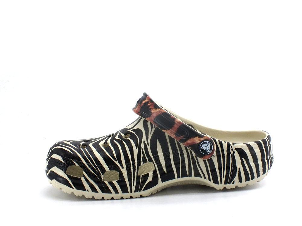 CROCS Classic Animal Remix Clog Ciabatta Gomma Bone Zebra 207840-2Y9 - Sandrini Calzature e Abbigliamento