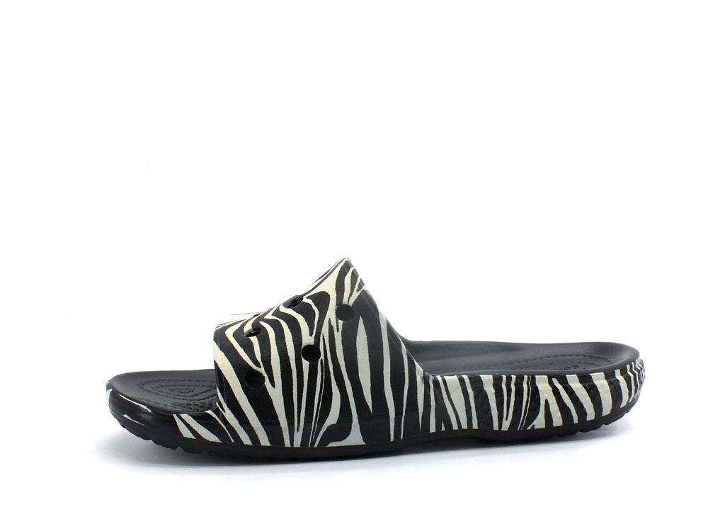 CROCS Classic Animal Remix Side Ciabatta Gomma Black Zebra 207841-0ZG - Sandrini Calzature e Abbigliamento