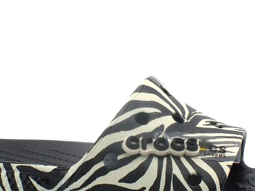 CROCS Classic Animal Remix Side Ciabatta Gomma Black Zebra 207841-0ZG - Sandrini Calzature e Abbigliamento