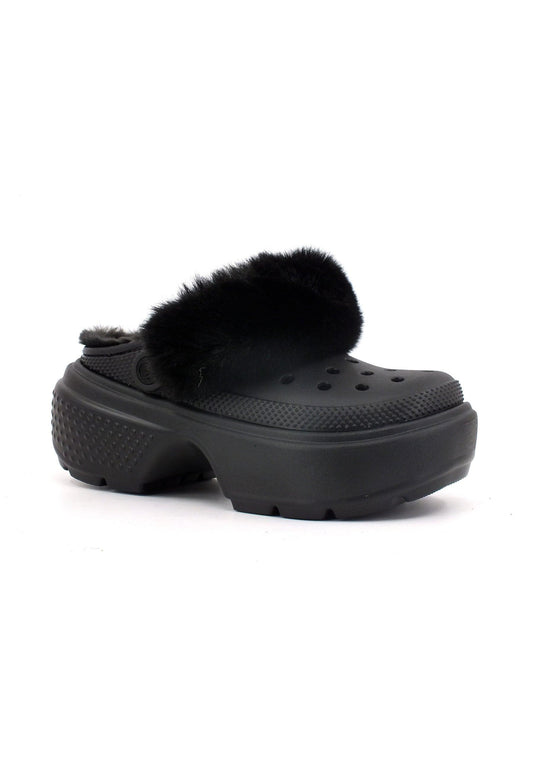 CROCS Stomp Lined Clog Ciabatta Pelo Donna Nero 208546-001 - Sandrini Calzature e Abbigliamento