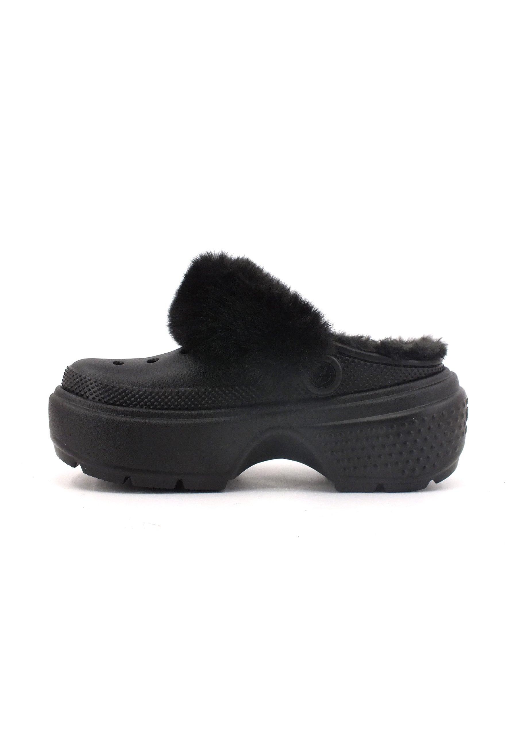 CROCS Stomp Lined Clog Ciabatta Pelo Donna Nero 208546-001 - Sandrini Calzature e Abbigliamento