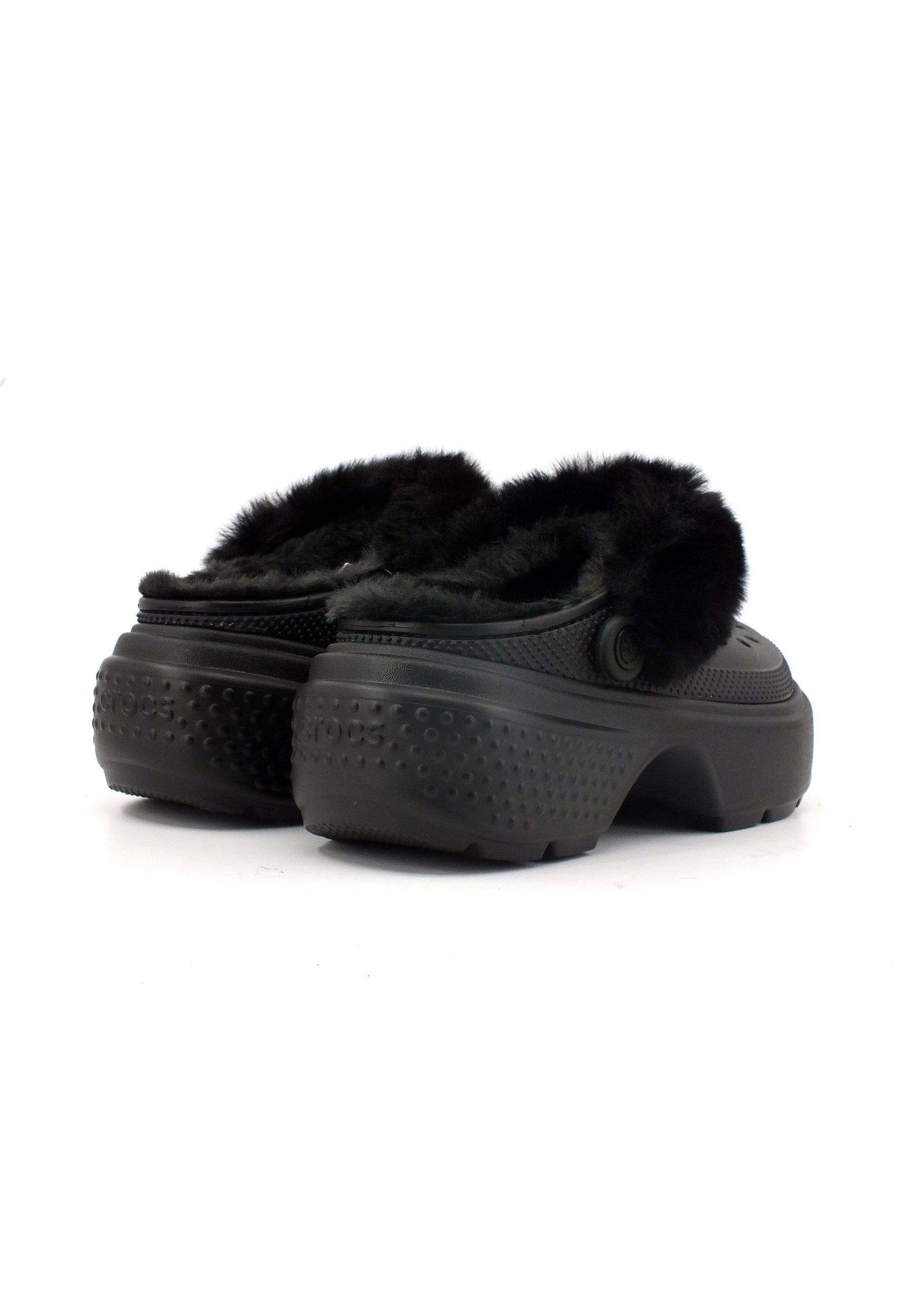 CROCS Stomp Lined Clog Ciabatta Pelo Donna Nero 208546-001 - Sandrini Calzature e Abbigliamento