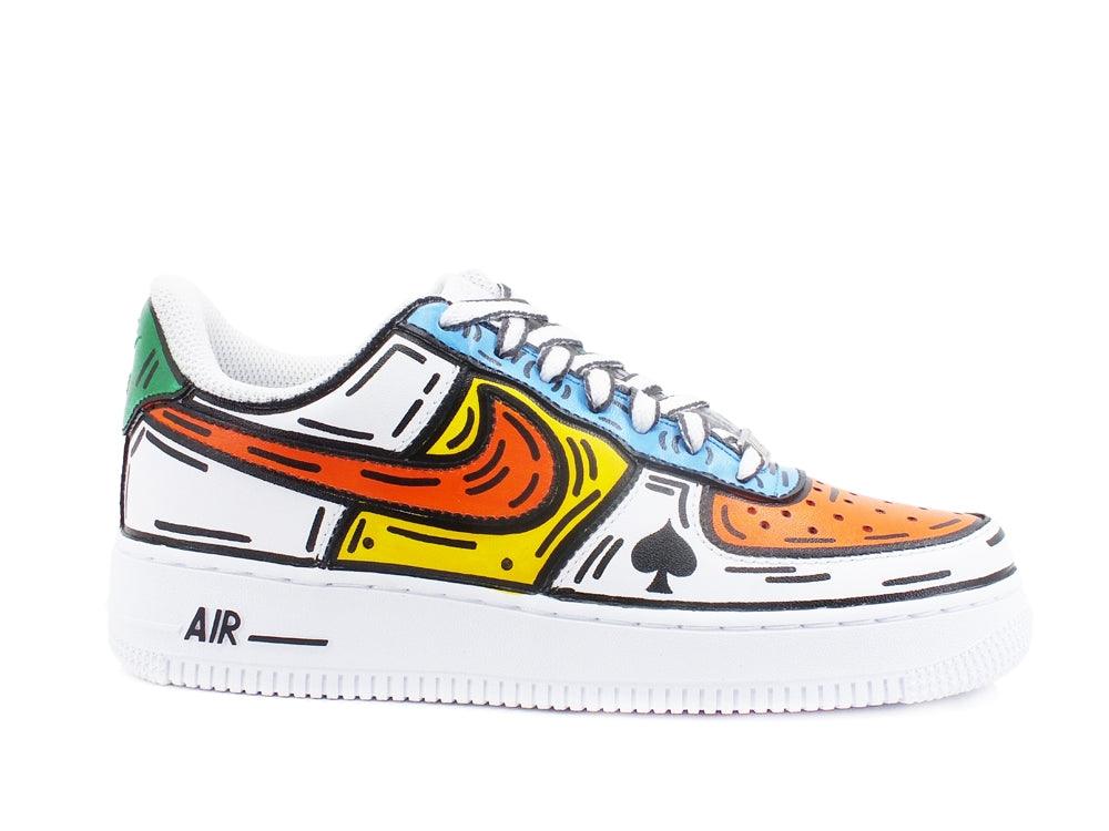 Scopri CUSTOM NIKE Air Force GS AF1 Sneaker Uomo Comics