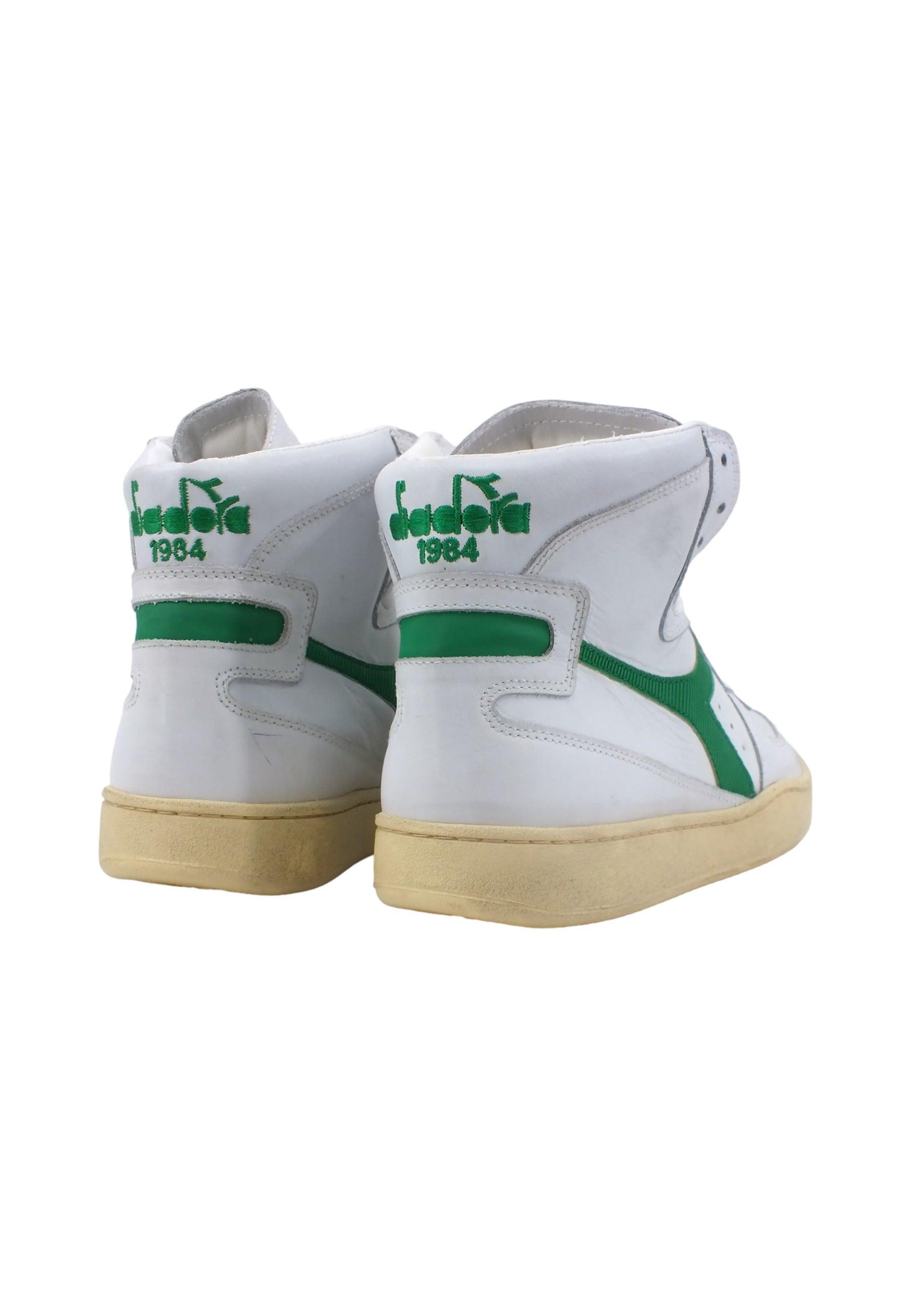 DIADORA Basket Used Sneaker Uomo White Verdant Green 201.15856901C6834 - Sandrini Calzature e Abbigliamento
