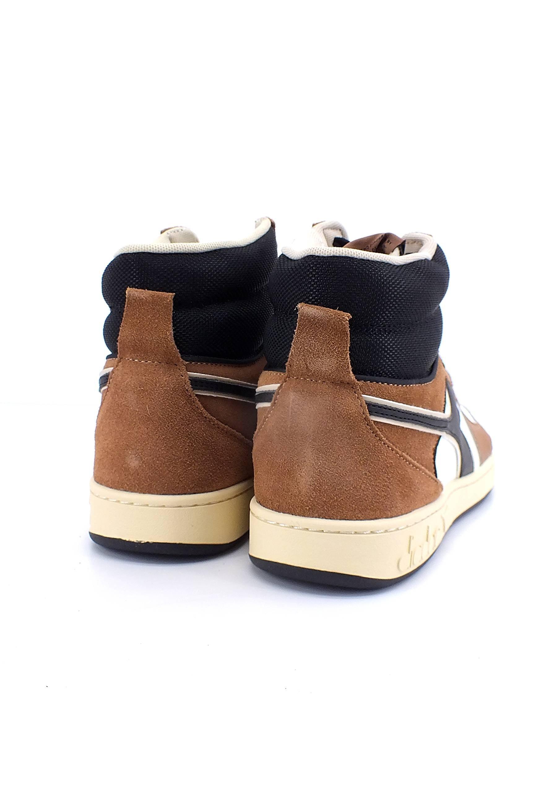 DIADORA Magic Basket Mid Sneaker Uomo Beaver Fur White Black 501.179004D0098 - Sandrini Calzature e Abbigliamento