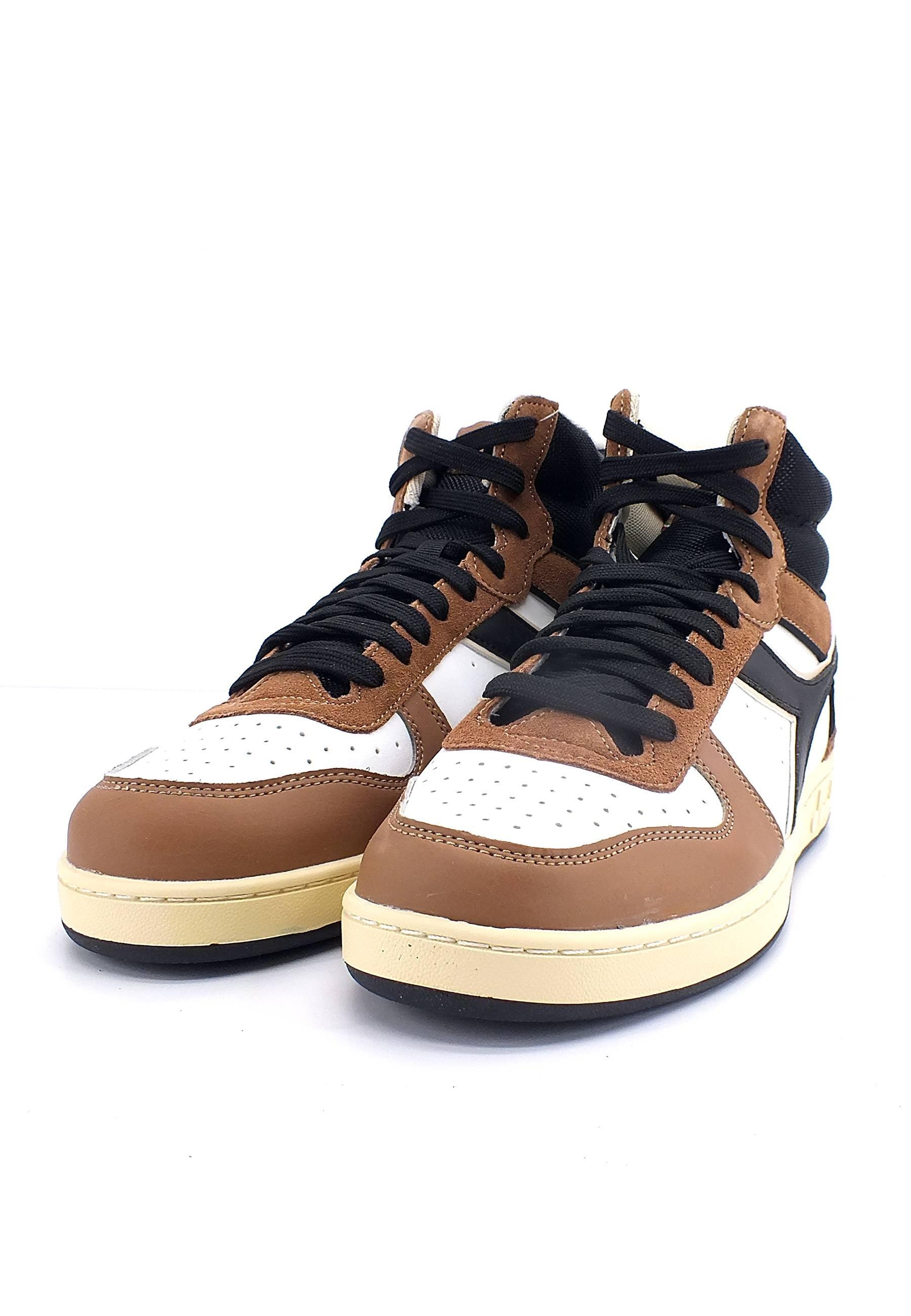 DIADORA Magic Basket Mid Sneaker Uomo Beaver Fur White Black 501.179004D0098 - Sandrini Calzature e Abbigliamento
