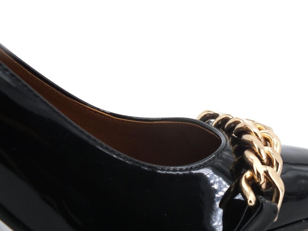 DIVINE FOLLIE Décolleté Vernice Tacco Catena Nero 42147 - Sandrini Calzature e Abbigliamento