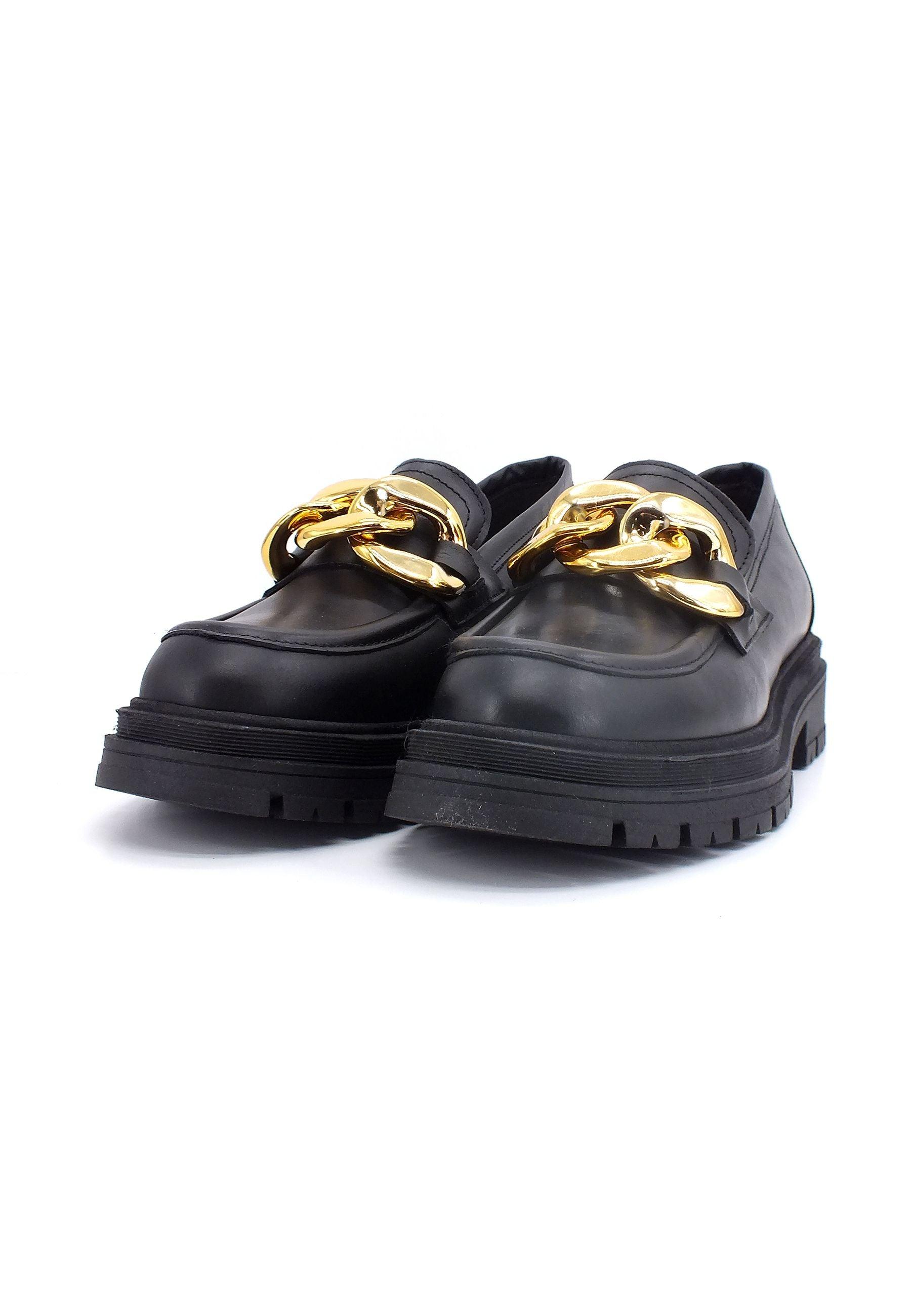 DIVINE FOLLIE Mocassino Catena Donna Nero DF2234C - Sandrini Calzature e Abbigliamento