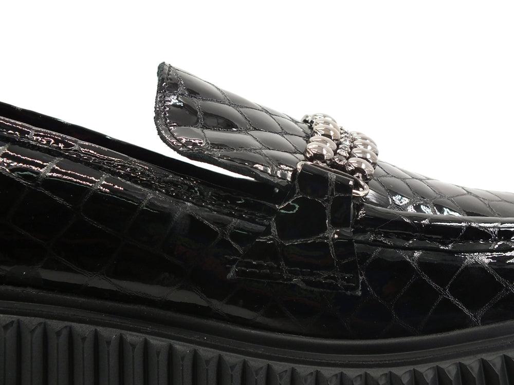 DIVINE FOLLIE Mocassino Combact Cocco Nero NATHAN2 - Sandrini Calzature e Abbigliamento