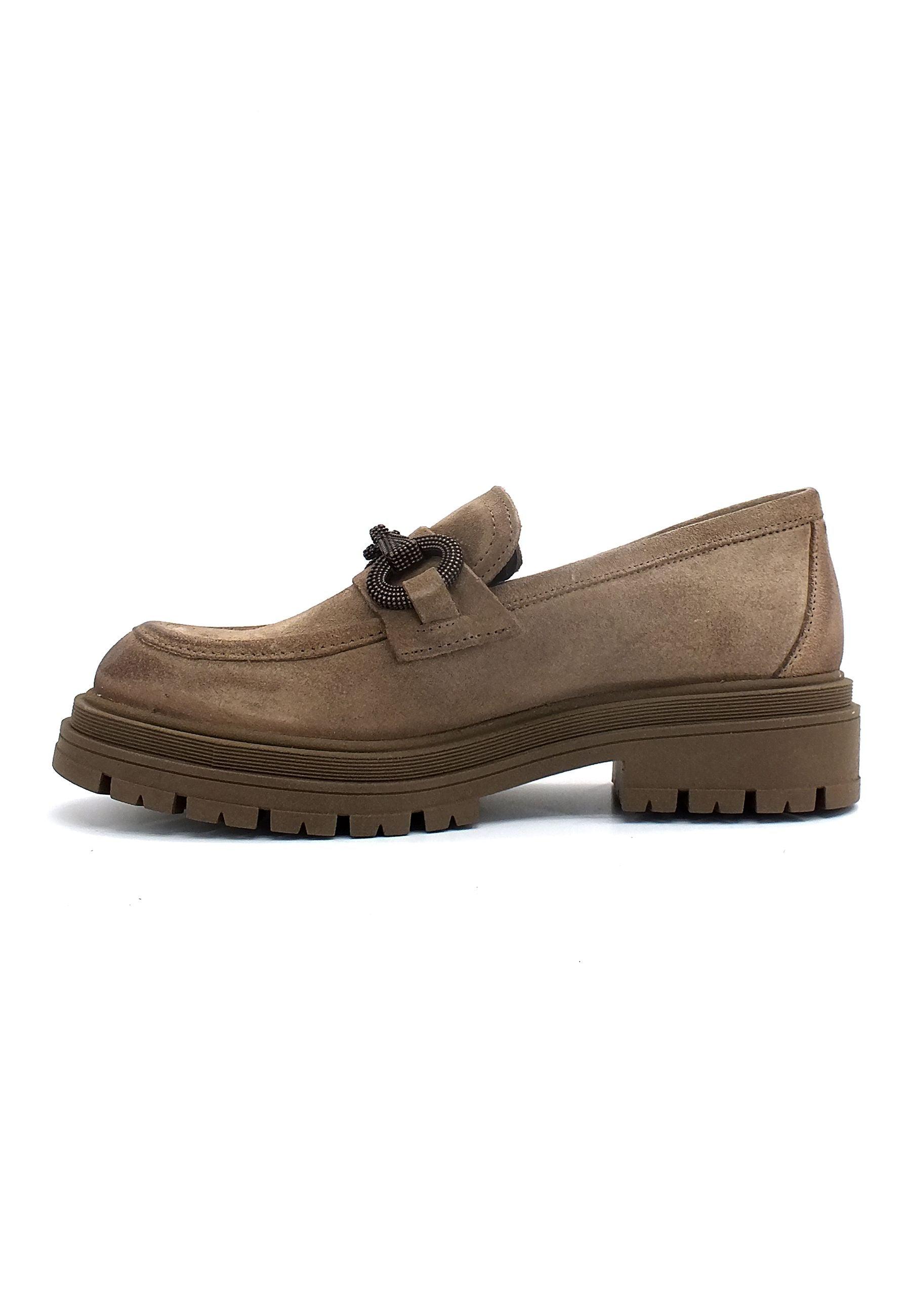 DIVINE FOLLIE Mocassino Donna Beige Taupe DF2234 - Sandrini Calzature e Abbigliamento