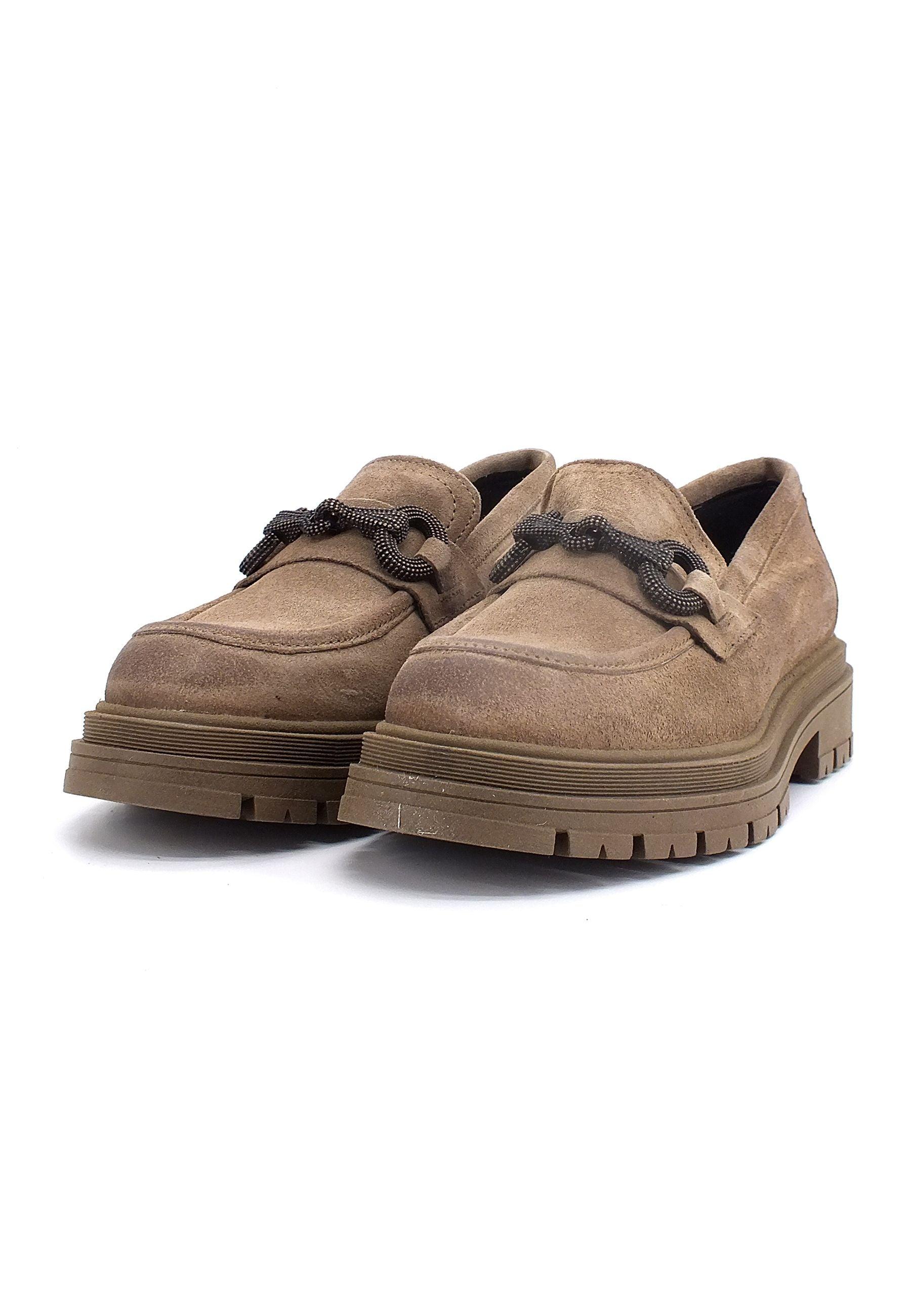 DIVINE FOLLIE Mocassino Donna Beige Taupe DF2234 - Sandrini Calzature e Abbigliamento