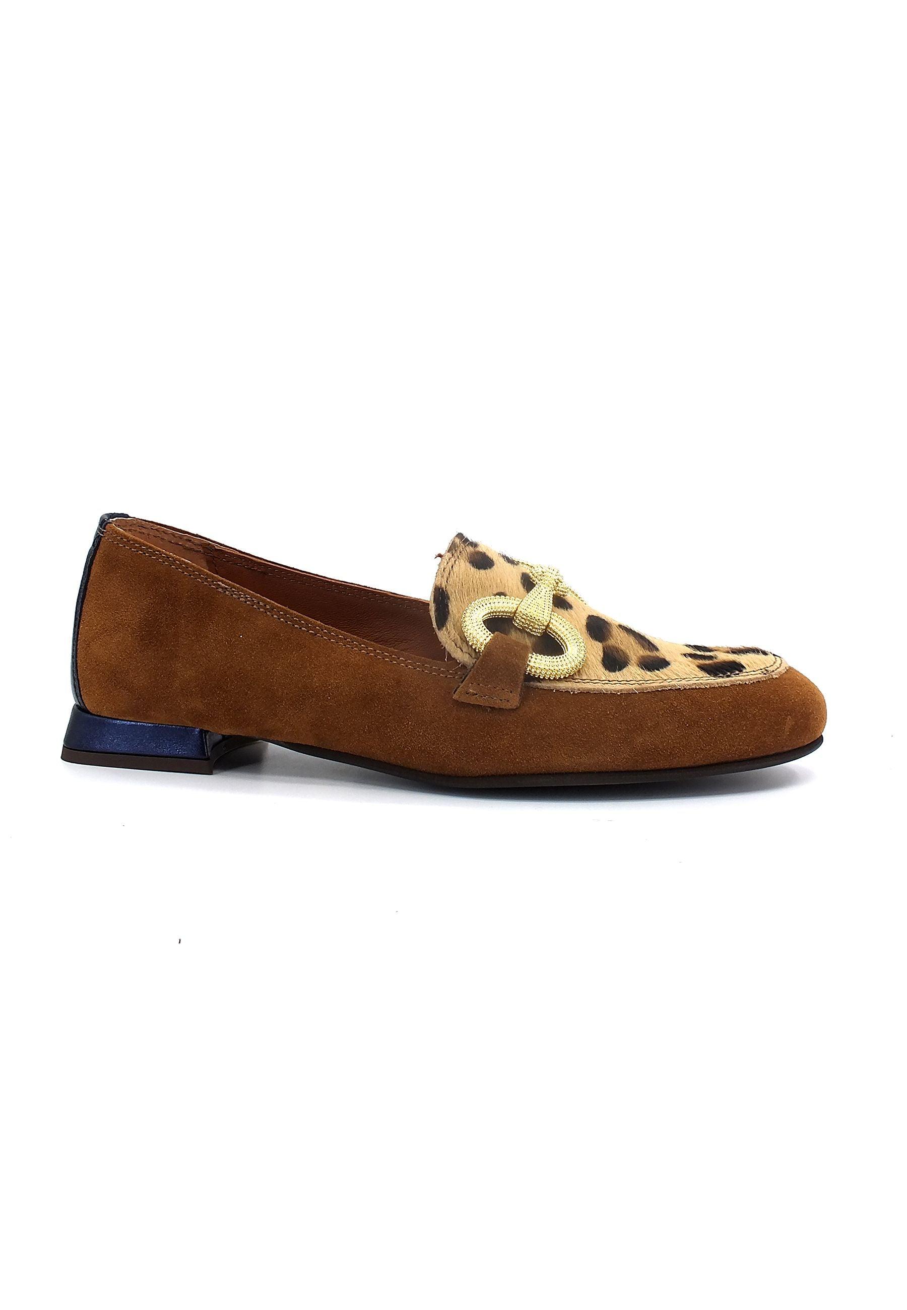 DIVINE FOLLIE Mocassino Donna Cuoio Leo Blu 175-15F - Sandrini Calzature e Abbigliamento
