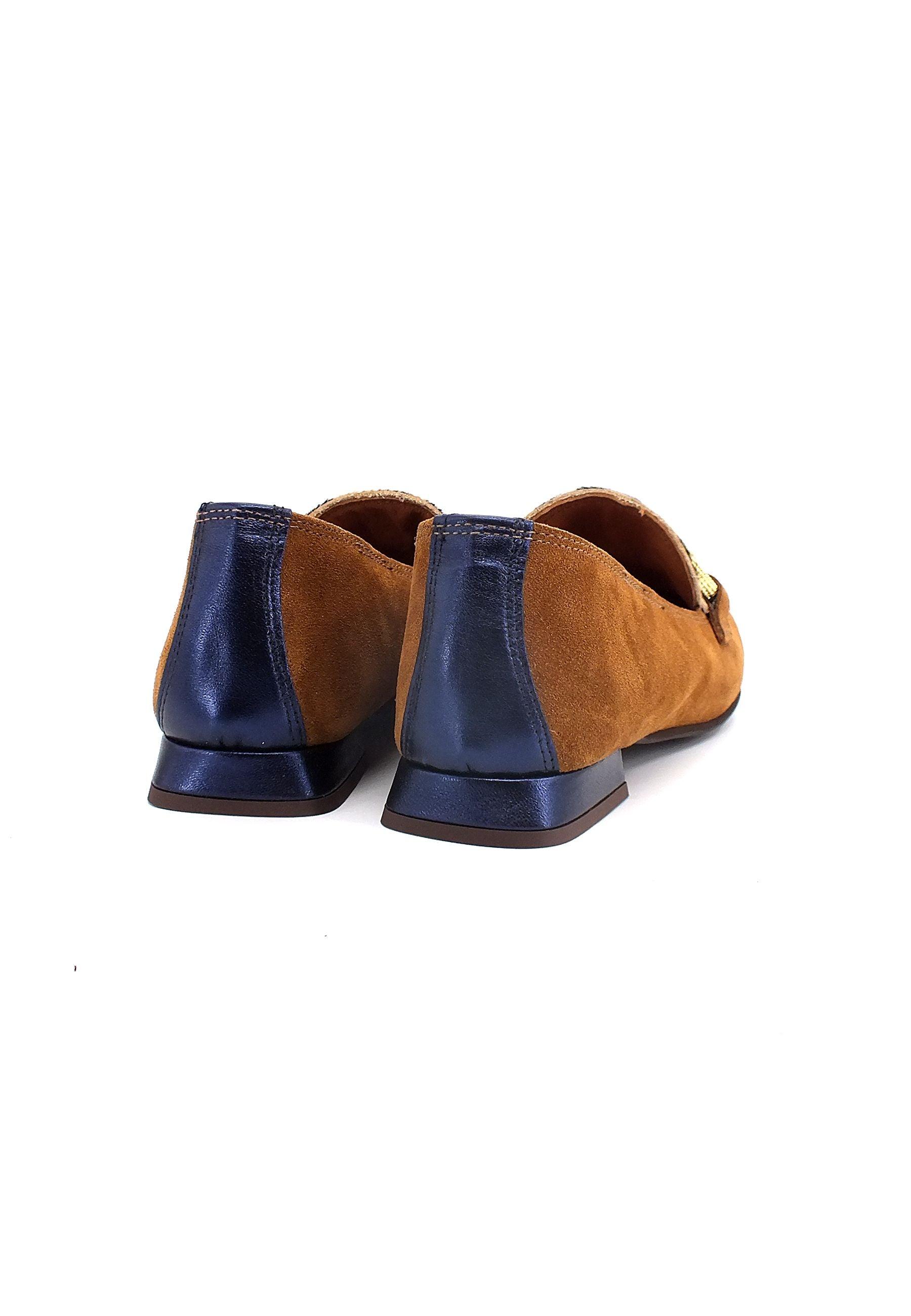 DIVINE FOLLIE Mocassino Donna Cuoio Leo Blu 175-15F - Sandrini Calzature e Abbigliamento