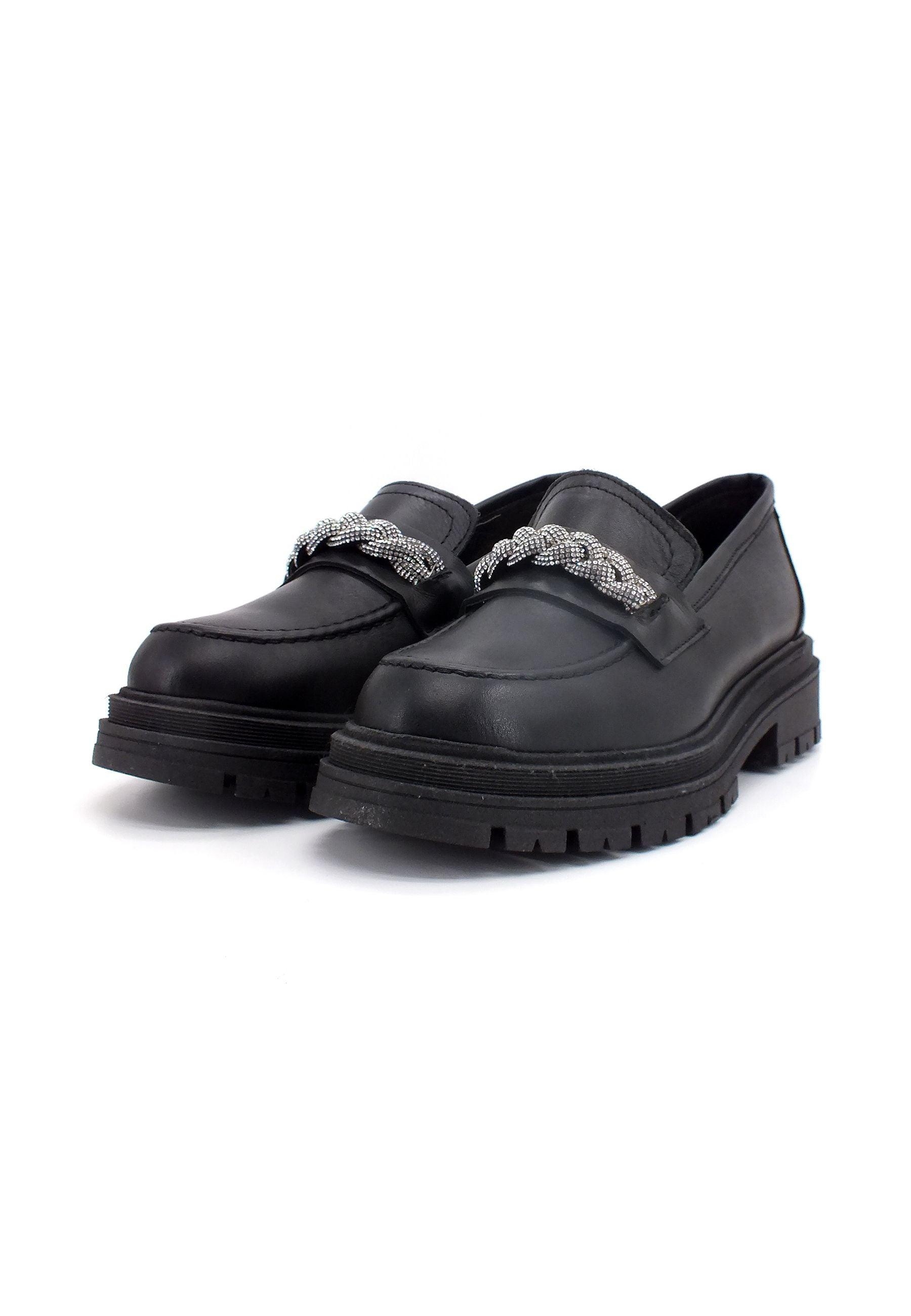 DIVINE FOLLIE Mocassino Intreccio Donna Nero DF2303 - Sandrini Calzature e Abbigliamento