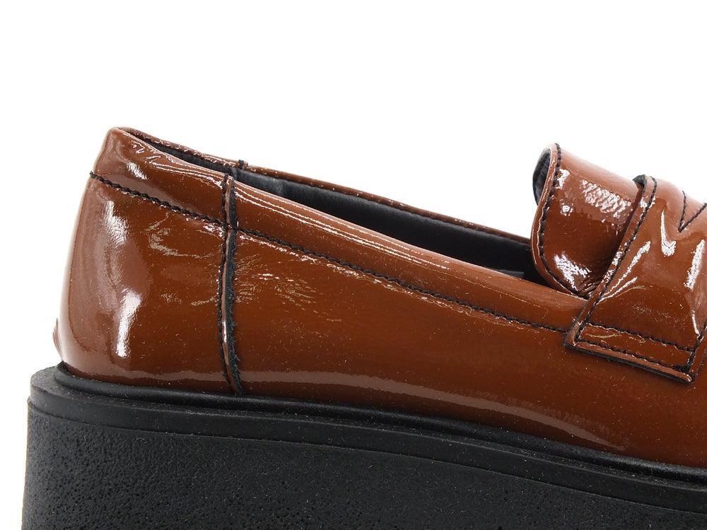 DIVINE FOLLIE Mocassino Pelle Bicolor Cuoio BR07 - Sandrini Calzature e Abbigliamento