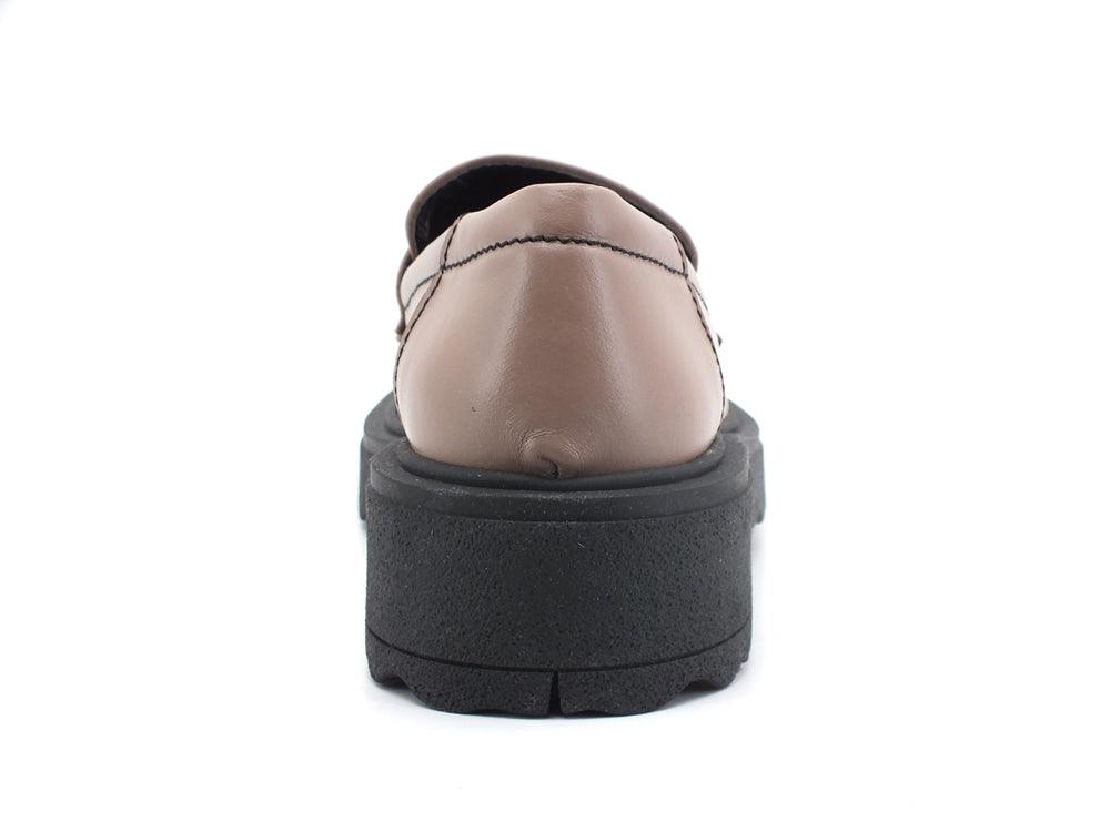 DIVINE FOLLIE Mocassino Pelle Bicolor Taupe BR07 - Sandrini Calzature e Abbigliamento