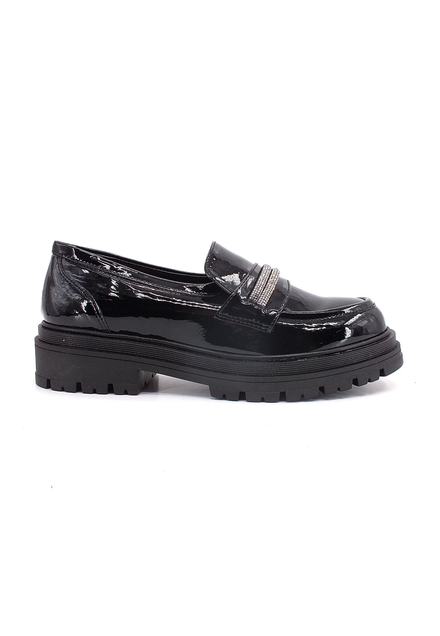 DIVINE FOLLIE Mocassino Strass Donna Nero 313 - Sandrini Calzature e Abbigliamento