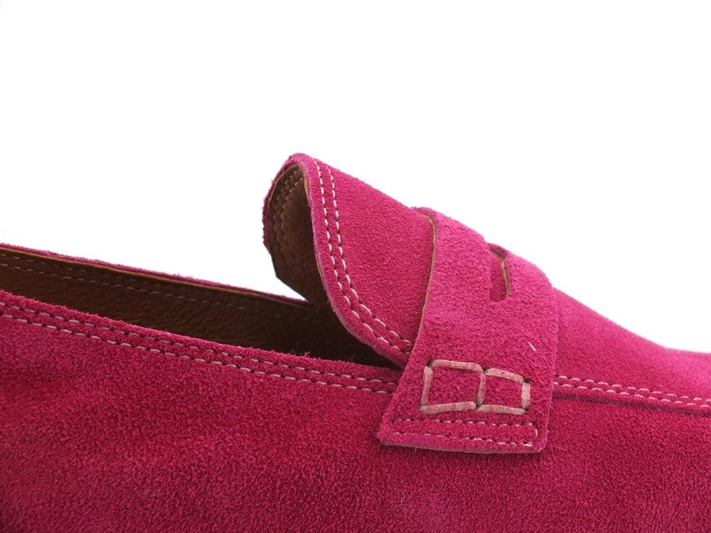 DIVINE FOLLIE Mocassino Suede Rosa Fuxia 832-02 - Sandrini Calzature e Abbigliamento
