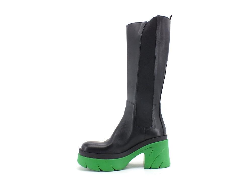 DIVINE FOLLIE Stivale Elastici Nero Verde FA-1000 - Sandrini Calzature e Abbigliamento